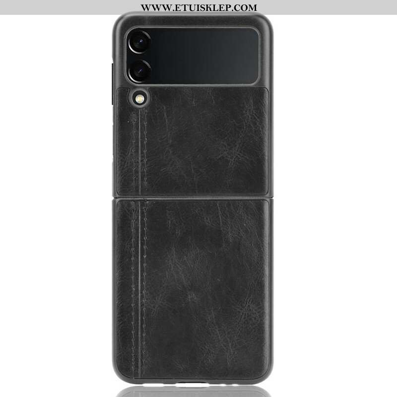 Futerały do Samsung Galaxy Z Flip 3 5G Etui Folio Przeszycia Ze Sztucznej Skóry